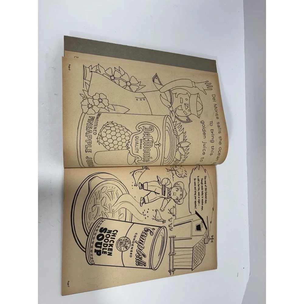 Vintage 1954 Unused Super Market Coloring Contest Book‎ Pictures Brands Kraft 5x